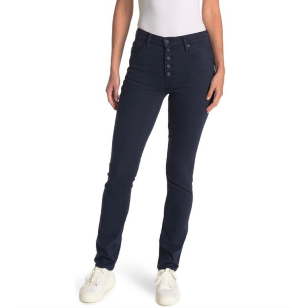 MOTHER The Pixie Dazzler Sneak Play Date Navy Blue Women's Size 26 Button Fly